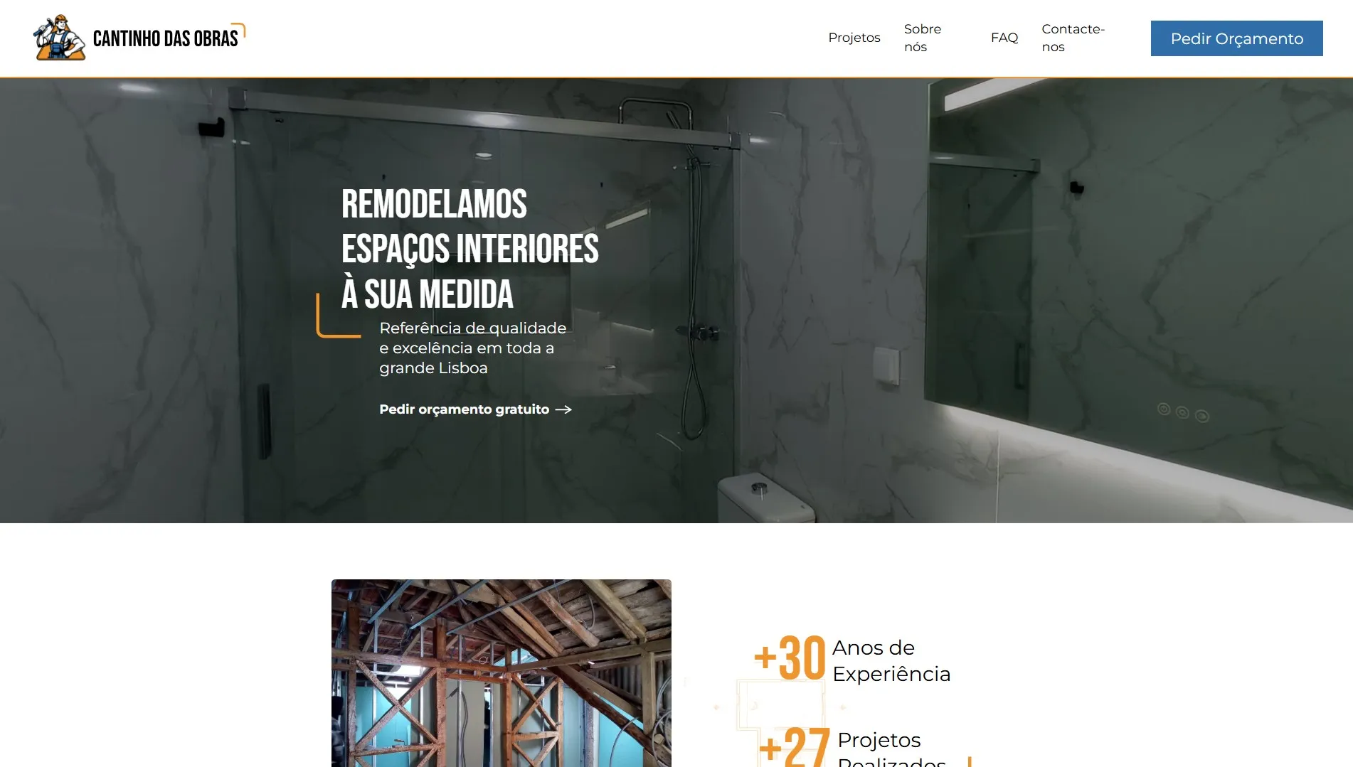 Projeto de empresa de obras Cantinho das obras